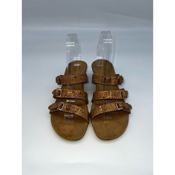 Vionic Women's Strappy Wedge Sandals Tan Size 8 Casual Summer - Picture 5 of 9